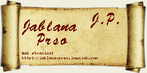 Jablana Pršo vizit kartica